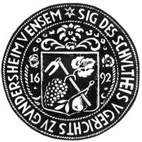 Altes Gerichtssiegel mit Gundersheimer Ortsnamen Altes Gerichtssiegel mit Gundersheimer Ortsnamen
