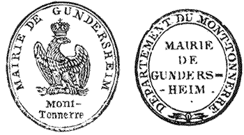 Gundersheimer Siegel aus der Zeit Napoleons Gundersheimer Siegel aus der Zeit Napoleons